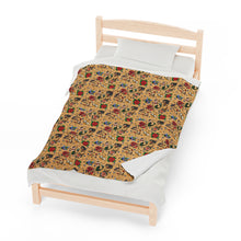 Load image into Gallery viewer, Wrapped in Ink: The Vintage Tattoo Flash -Inspired Plush Blanket