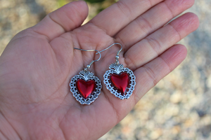 Sacred Heart Jewelry Dangle Earrings