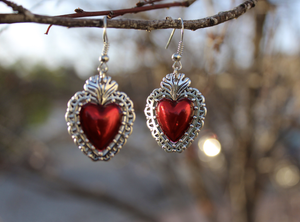 Sacred Heart Jewelry Dangle Earrings