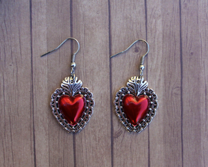 Sacred Heart Jewelry Dangle Earrings