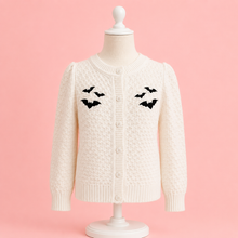 Load image into Gallery viewer, Girls Ivory Bat Cardigan, Knit Sweater