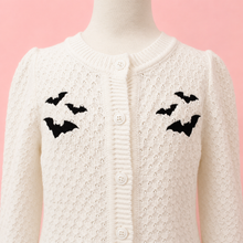 Load image into Gallery viewer, Girls Ivory Bat Cardigan, Knit Sweater