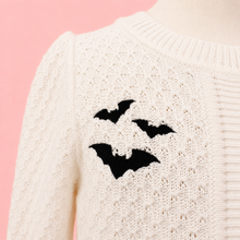 Load image into Gallery viewer, Girls Ivory Bat Cardigan, Knit Sweater