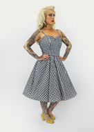 Spring Gingham Dress - Black and White
