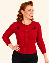 Load image into Gallery viewer, Red Spider Web Cardigan Sweater