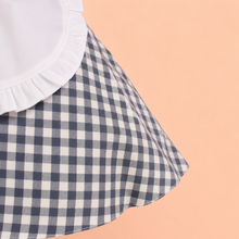 Load image into Gallery viewer, Vintage Blue Gingham Apron, French Maid Inspired Hostess Apron
