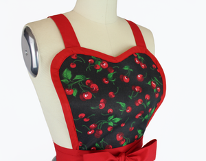 Retro Red Apron Vintage Inspired Cherry Pin Up Apron