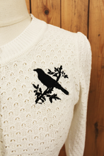Load image into Gallery viewer, Crow Vintage Inspired Ivory Cardigan Sweater
