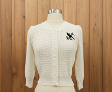 Load image into Gallery viewer, Crow Vintage Inspired Ivory Cardigan Sweater