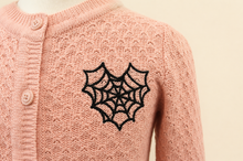 Load image into Gallery viewer, Girls Pink Spider Web Cardigan, Knit Sweater