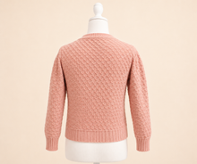 Load image into Gallery viewer, Girls Pink Spider Web Cardigan, Knit Sweater