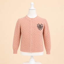 Load image into Gallery viewer, Girls Pink Spider Web Cardigan, Knit Sweater