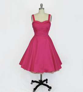 Hot Pink Sweetheart Cocktail Strap Dress w/Pockets XS-3XL Vintage Galeria Hot Pink Sweetheart Cocktail Strap Dress w/Pockets XS-3XL Vintage Galeria