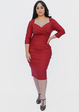 Load image into Gallery viewer, Fitted Burgundy Bodycon Dress