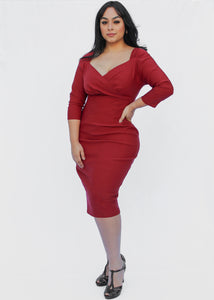 Fitted Burgundy Bodycon Dress
