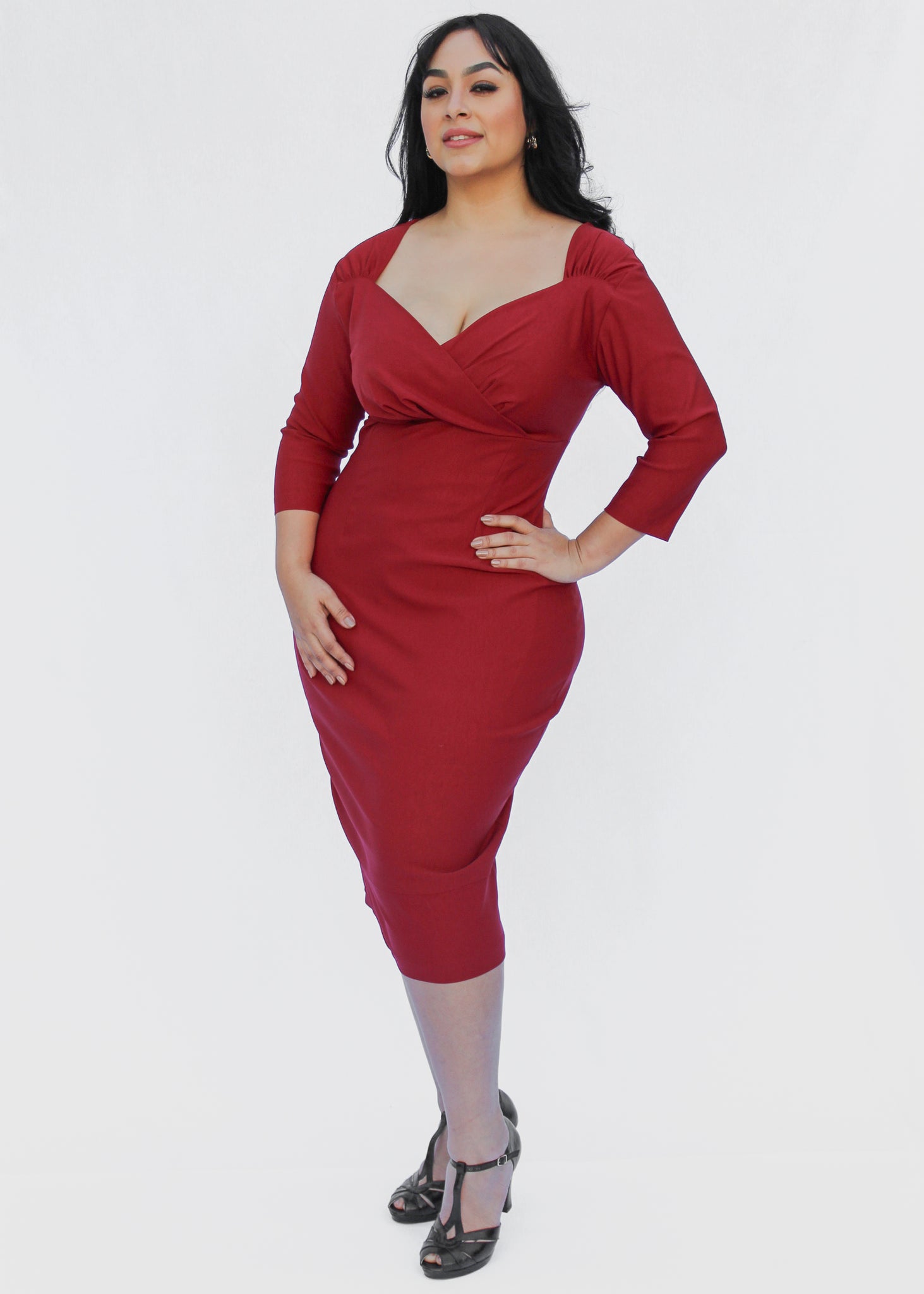 Fitted Burgundy Bodycon Dress L Fitted Burgundy Bodycon Dress L
