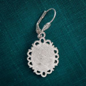 Handmade Ivory Rose Cameo Earrings
