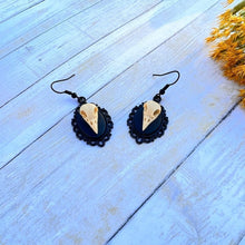 Load image into Gallery viewer, Handmade Edgar Allen Poe Inspired Raven resin Skull Cameo Earrings