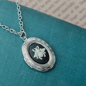 Bee Cameo Locket Necklace