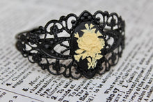 Load image into Gallery viewer, Floral Cameo Vintage Inspired Cuff Adjustable Bracelet