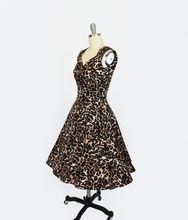 Load image into Gallery viewer, Leopard Cocktail Sweetheart Dress