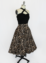 Load image into Gallery viewer, Flowy Leopard 1950s Vintage Skirt With Pockets