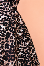Load image into Gallery viewer, Leopard Strap Animal Print Swing Dress, Rockabilly Midi Dress