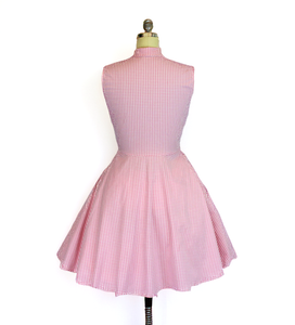 Pink Gingham Sleeveless | Western Rockabilly Dress