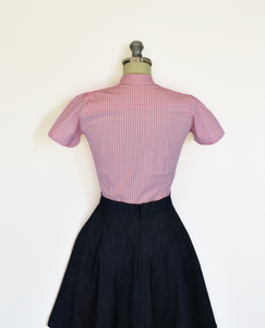 Pink Country Gingham Rockabilly Western Top