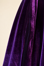 Load image into Gallery viewer, Purple Velvet Strap Swing Dress, Rockabilly Midi Dress