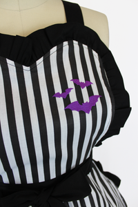 Spooky-Cute Purple Bat Hostess Apron