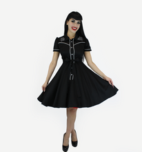 Load image into Gallery viewer, Spiderweb Black Vintage Rockabilly Western Country Women Dress