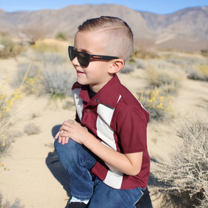 Boy's Bowler Vintage Inspired 1950s Burgundy Retro Top