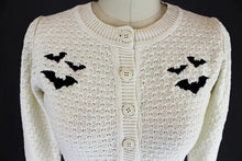 Load image into Gallery viewer, Ivory Embroidered Bat Sweater Cardigan-Button Up Sweater