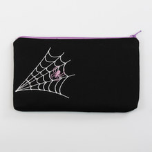 Load image into Gallery viewer, Halloween Embroidered Make-up Pouch - Lavender or Burgundy Spider Design