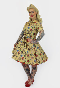 Tattoo Art Vintage Inspired Dress / Rockabilly Pinup Dress