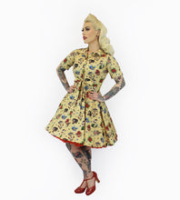 Load image into Gallery viewer, Tattoo Art Vintage Inspired Dress / Rockabilly Pinup Dress