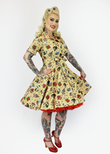 Load image into Gallery viewer, Tattoo Art Vintage Inspired Dress / Rockabilly Pinup Dress