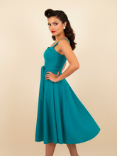 Load image into Gallery viewer, Teal Vintage Swing Dress 1950s Inspired Retro Dress
