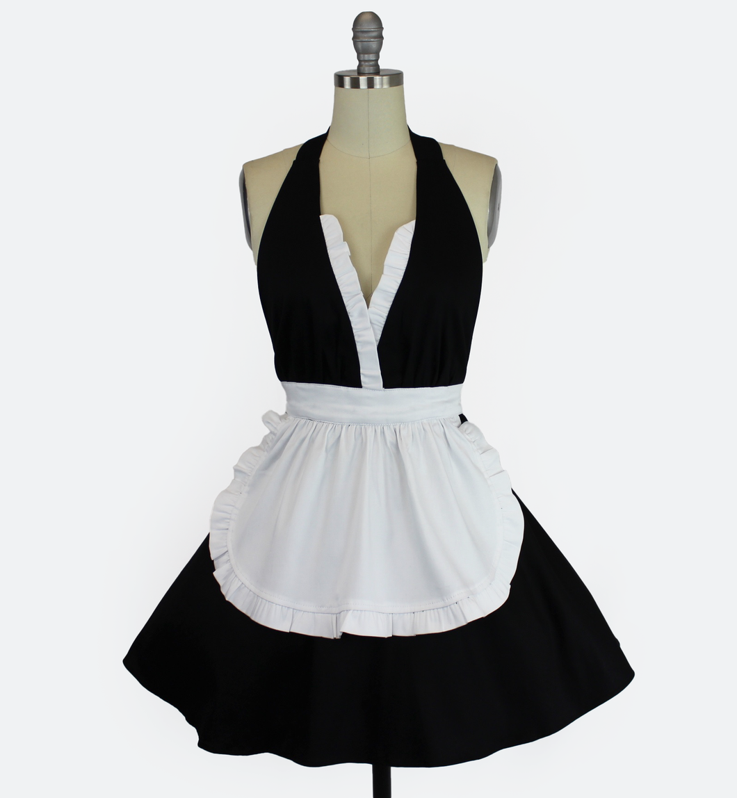 Black and White Sweet French Maid Hostess Vintage Inspire