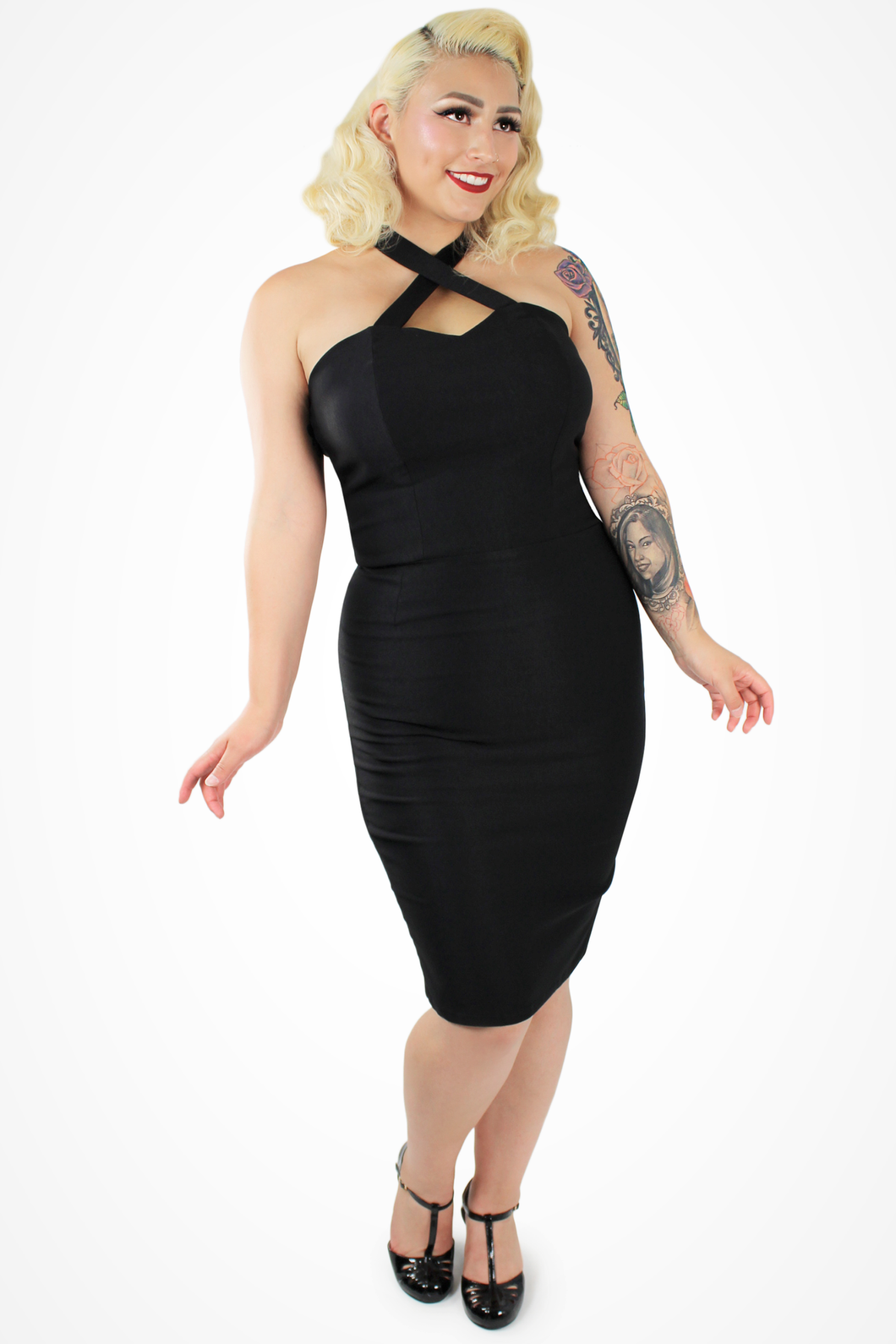 Black Criss Cross Fitted Dress Vintage Galeria Black Criss Cross Fitted Dress Vintage Galeria