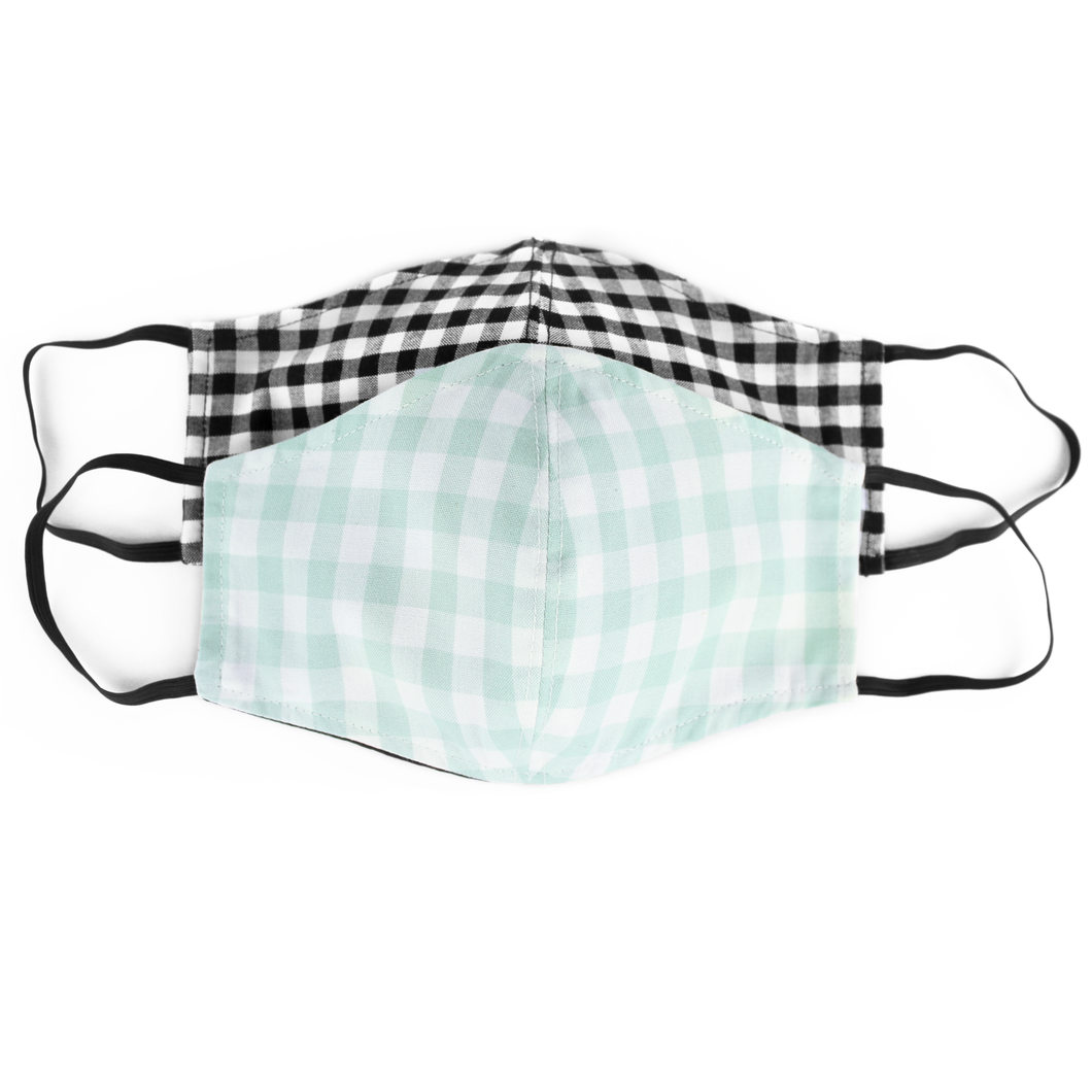 gingham face masks front