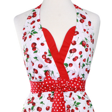 Load image into Gallery viewer, &quot;Butter Me Up&quot; Cherry Christmas Apron - Mrs. Claus&#39; Cherry Pie Holiday Retro Apron