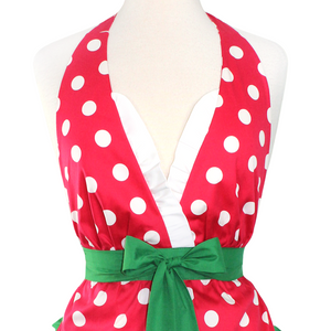 Red Polkadot Christmas Apron