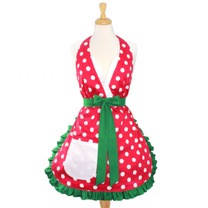 Red Polkadot Christmas Apron