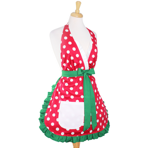 Red Polkadot Christmas Apron