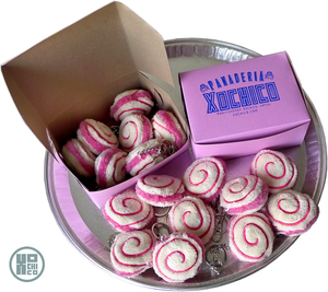 Pink Swirl Bread Keychain