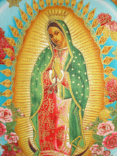 Load image into Gallery viewer, Mexican Virgin Mary Guadalupe Pink Roses Throw Pillow