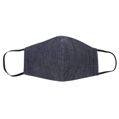 Denim Face Mask With Filter Pocket Front