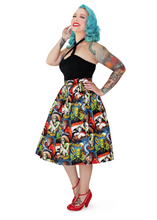 Load image into Gallery viewer, Pleated Circle Skirt - Hollywood Monsters